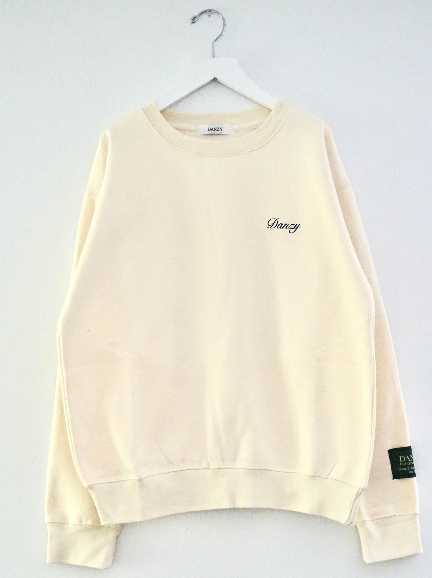 Danzy Signature Crewneck (Cream/Navy Blue)