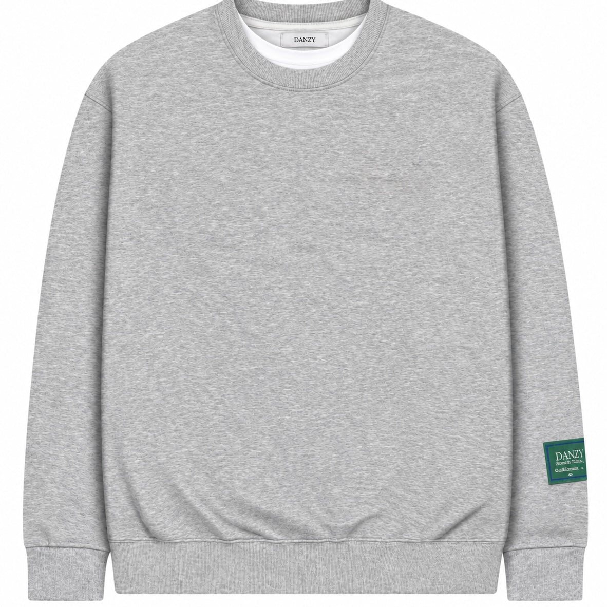 Double Layer Loosefit Crewneck (Ash Grey/White)
