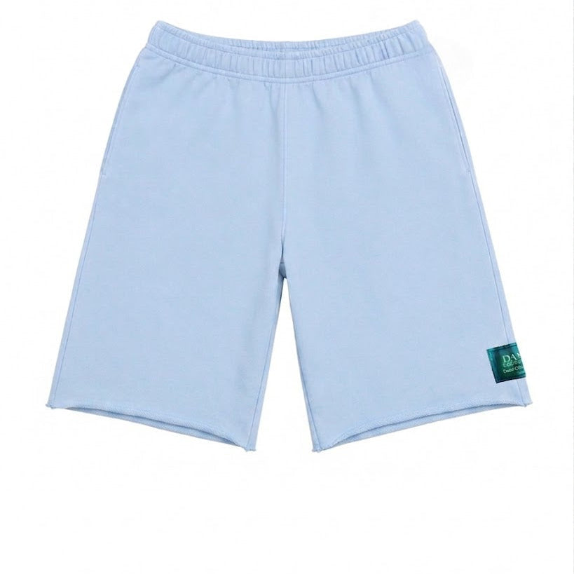 baby blue danzy  bermuda fleece sweatshorts with elastic waistband