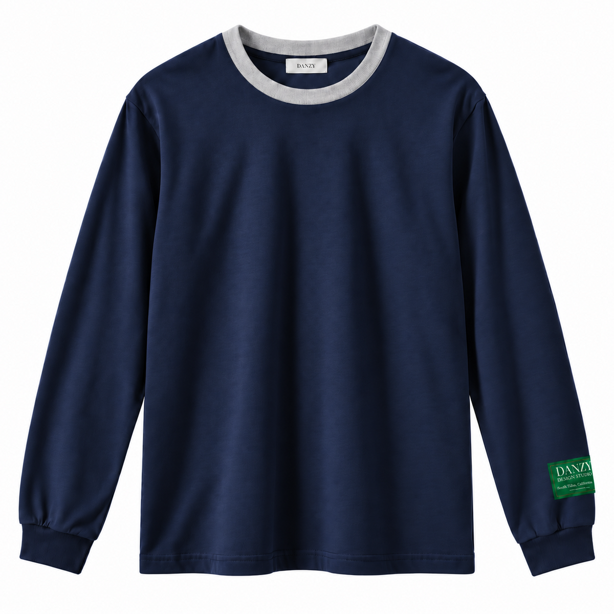 Danzy Longsleeve Ringer Tee (Navy/Grey)