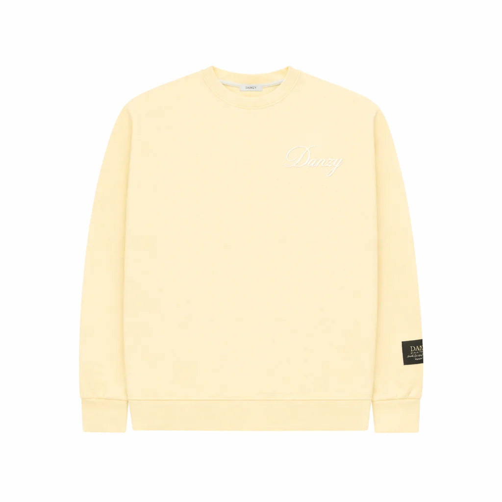 Butter Yellow Boxy Signature Cotton Crewneck