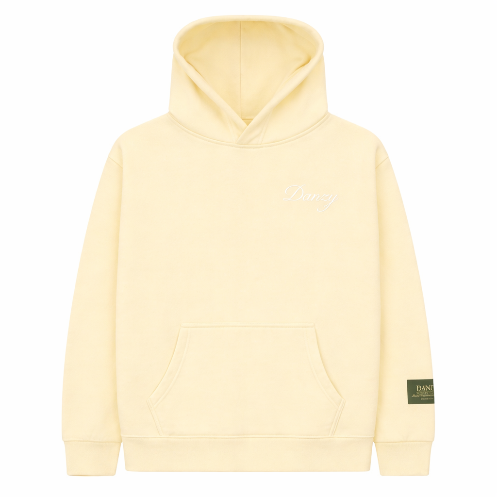 Butter Yellow Boxy Cotton Hoodie