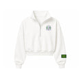 Danzy Tennis Club Quarter Zip Cotton Pullover Sweatshirt (White)