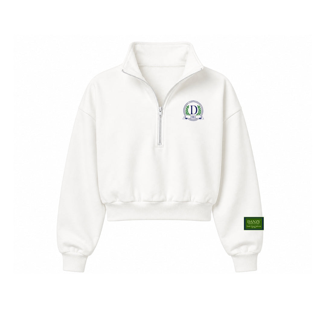 Danzy Tennis Club Quarter Zip (White/Navy/Green)