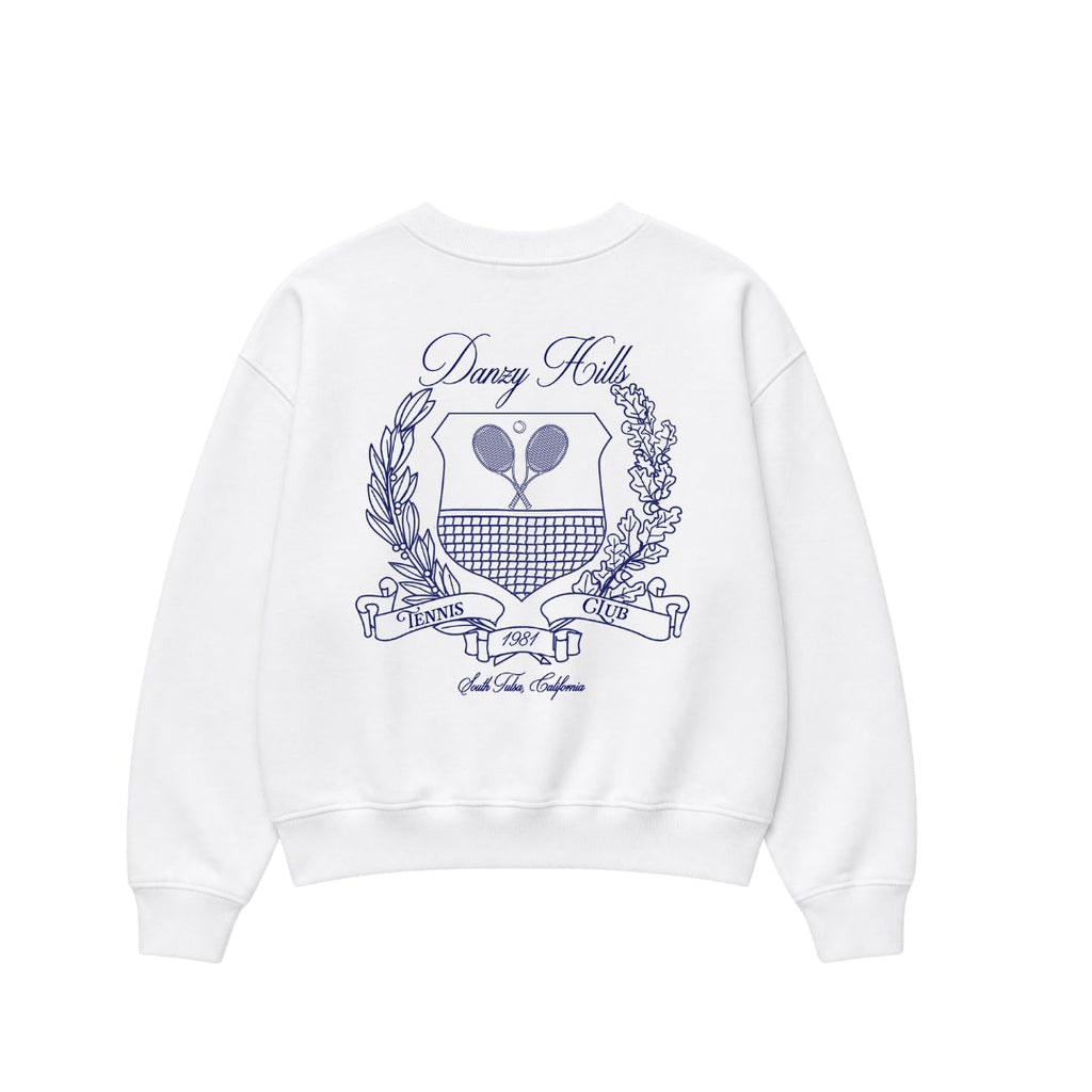 Danzy Tennis Club Cropped L/S Tee (White)