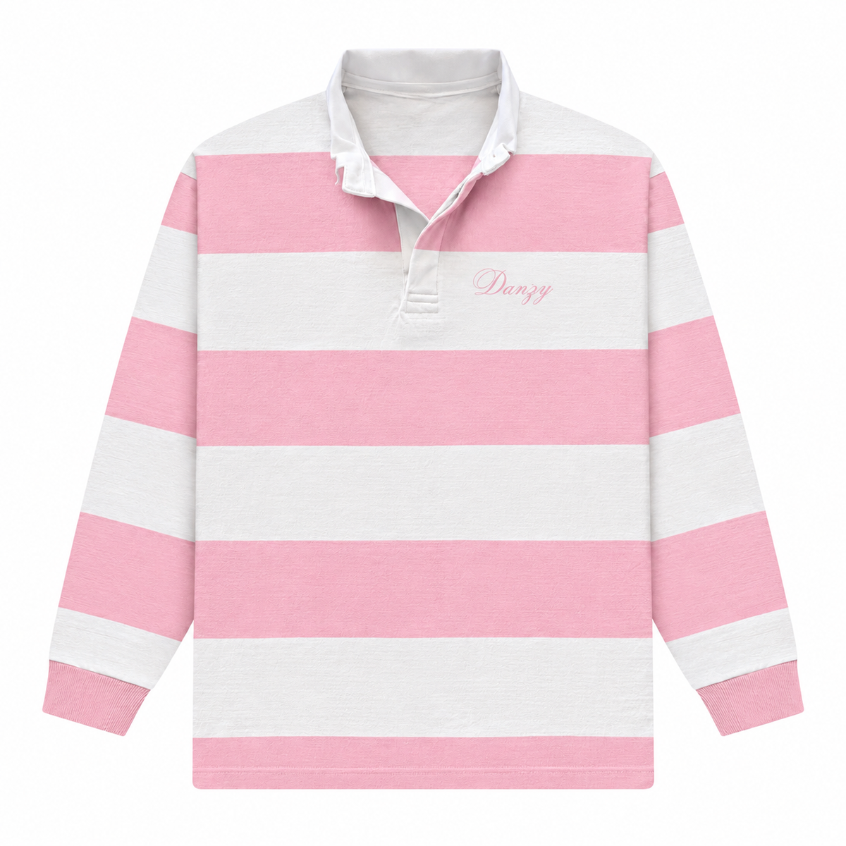 Signature Rugby (Baby Pink/White)