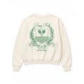 Danzy Tennis Club Cropped L/S Tee (Creme/Kelly Green)