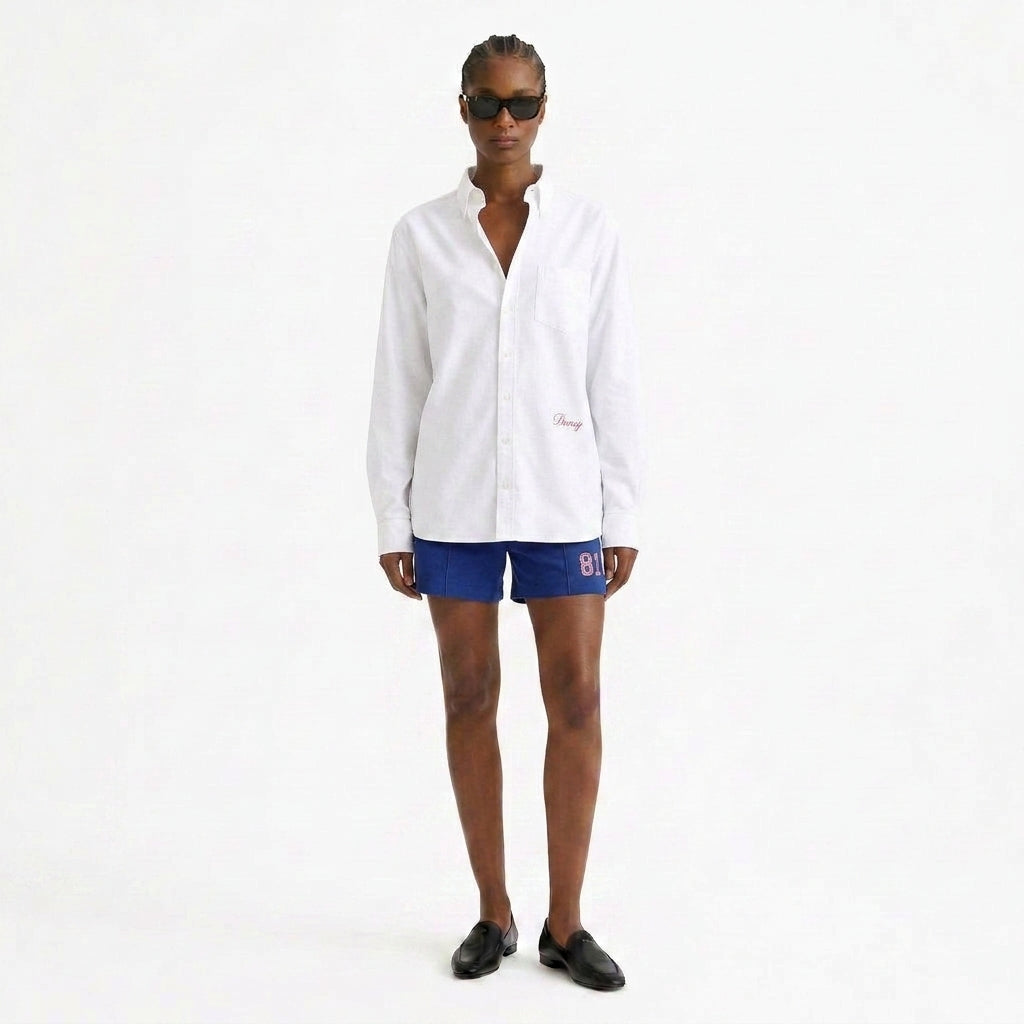 Danzy Oversized Oxford (White/Cobalt)